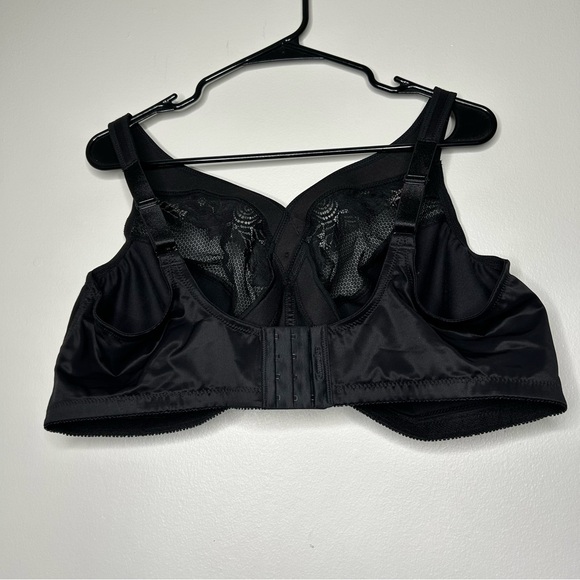 Glamorise Elegant Black Lace Women's Bra with Adjustable Straps Size 48F. - Picture 5 of 13